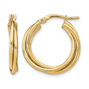 Leslies 10K Polished Hoop Earrings